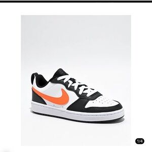 Nike Kids Court Borough Low White, Total Orange 5 youth